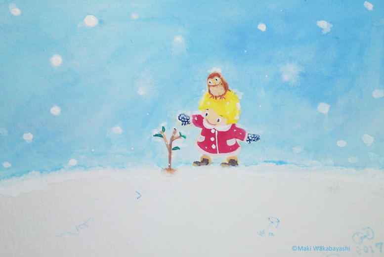 若林真樹　絵「木」
Maki Wakabayashi　「A tree」